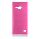 SOFTMETLUMIA735ROSE - Coque souple effet métallisé rose pour Nokia Lumia 735 et Lumia 730