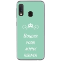 TPU0A40BOUDERTURQUOISE - Coque souple pour Samsung Galaxy A40 avec impression Motifs Bouder pour mieux Régner turquoise