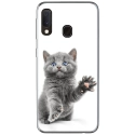 TPU0A40CHATYEUXBLEU - Coque souple pour Samsung Galaxy A40 avec impression Motifs chat yeux bleus