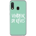 TPU0A40VENDREVETURQUOIS - Coque souple pour Samsung Galaxy A40 avec impression Motifs vendeur de rêves turquoise