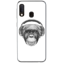 TPU0A40VIEUSINGECASQ - Coque souple pour Samsung Galaxy A40 avec impression Motifs singe avec casque