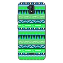 TPU0ALTICES51AZTEQUEBLEUVER - Coque souple pour Altice S51 avec impression Motifs aztèque bleu et vert