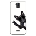 TPU0ALTICES51CHIENVBLANC - Coque souple pour Altice S51 avec impression Motifs chien à lunettes sur fond blanc