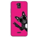 TPU0ALTICES51CHIENVFUSHIA - Coque souple pour Altice S51 avec impression Motifs chien à lunettes sur fond fushia