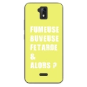 TPU0ALTICES51FUMEUSEJAUNE - Coque souple pour Altice S51 avec impression Motifs fumeuse et alors jaune