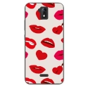 TPU0ALTICES51LIPS - Coque souple pour Altice S51 avec impression Motifs lèvres et coeurs rouges