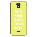 TPU0ALTICES51RAISONJAUNE - Coque souple pour Altice S51 avec impression Motifs marre d'avoir raison jaune