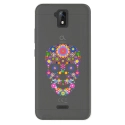 TPU0ALTICES51SKULLFLEUR - Coque souple pour Altice S51 avec impression Motifs crâne en fleurs