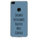 TPU0P8LITE17GENIALEBLEU - Coque souple pour Huawei P8 Lite 2017 avec impression Motifs Chiante mais Géniale bleu