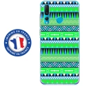 TPU0PSMART19AZTEQUEBLEUVER - Coque souple pour Huawei P Smart (2019) avec impression Motifs aztèque bleu et vert