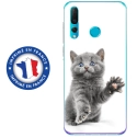 TPU0PSMART19CHATYEUXBLEU - Coque souple pour Huawei P Smart (2019) avec impression Motifs chat yeux bleus