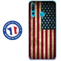 TPU0PSMART19DRAPUSAVINTAGE - Coque souple pour Huawei P Smart (2019) avec impression Motifs drapeau USA vintage