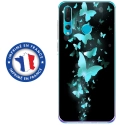 TPU0PSMART19PAPILLONSBLEUS - Coque souple pour Huawei P Smart (2019) avec impression Motifs papillons bleus