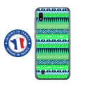 TPU0TPU0A10AZTEQUEBLEUVER - Coque souple pour Samsung Galaxy A10 avec impression Motifs aztèque bleu et vert