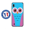 TPU0TPU0A10CHOUETTE3 - Coque souple pour Samsung Galaxy A10 avec impression Motifs chouette bleue et rose