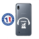 TPU0TPU0A10SINGECASQ - Coque souple pour Samsung Galaxy A10 avec impression Motifs singe avec son casque
