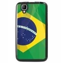 TPU1GOADRAPBRESIL - Coque Souple en gel noir pour Wiko Goa avec impression Motifs drapeau du Brésil