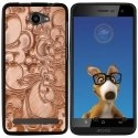 TPU1HELIUM45ARABESQUEBRONZE - Coque Souple en gel noir pour Archos 45 Helium avec impression Motifs arabesque bronze