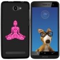 TPU1HELIUM45BOUDDHAFUSHIA - Coque Souple en gel noir pour Archos 45 Helium avec impression Motifs bouddha fushia