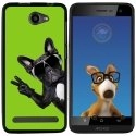 TPU1HELIUM45CHIENVVERT - Coque Souple en gel noir pour Archos 45 Helium avec impression Motifs chien à lunettes sur fond ver