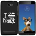 TPU1HELIUM45DRAPBREIZH - Coque Souple en gel noir pour Archos 45 Helium avec impression Motifs drapeau breton I Love Breizh