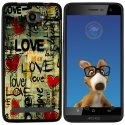 TPU1HELIUM45LOVEVINTAGE - Coque Souple en gel noir pour Archos 45 Helium avec impression Motifs Love Vintage