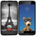 TPU1HELIUM45PARIS2CV - Coque Souple en gel noir pour Archos 45 Helium avec impression Motifs Paris et 2CV rouge