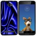 TPU1HELIUM45SOIEBLEU - Coque Souple en gel noir pour Archos 45 Helium avec impression Motifs soie drapée bleue