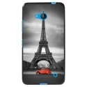 TPU1LUM640PARIS2CV - Coque Souple en gel noir pour Microsoft Lumia 640 avec impression Motifs Paris et 2CV rouge