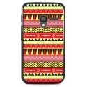 TPU1PIXI340AZTEQUEJAUNEROUGE - Coque Souple en gel noir pour Orange Rise-30 avec impression Motifs aztèque jaune et rouge