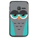 TPU1PIXI340CHOUETTE2 - Coque Souple en gel noir pour Orange Rise-30 avec impression Motifs chouette endormie bleue et grise