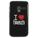 TPU1PIXI340COEURBREIZH - Coque Souple en gel noir pour Orange Rise-30 avec impression Motifs coeur rouge I Love Breizh