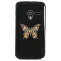 TPU1PIXI340PAPILLONSEUL - Coque Souple en gel noir pour Orange Rise-30 avec impression Motifs papillon psychédélique