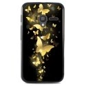 TPU1PIXI340PAPILLONSOR - Coque Souple en gel noir pour Orange Rise-30 avec impression Motifs papillons dorés