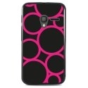 TPU1PIXI340RONDFUSHIA - Coque Souple en gel noir pour Orange Rise-30 avec impression Motifs ronds fushias