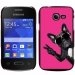 CPRN1POCKET2CHIENVFUSHIA - Coque rigide noire Galaxy Pocket 2 avec impression Motif chien à lunette sur fond fushia