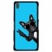 CPRN1Z3PLUSCHIENVBLEU - Coque rigide noire pour Sony Xperia Z3-Plus avec impression Motif chien à lunettes sur fond bleu