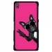 CPRN1Z3PLUSCHIENVROSE - Coque rigide noire pour Sony Xperia Z3-Plus avec impression Motif chien à lunettes sur fond fushia