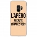 CRYSGALAXYS9APEROBEIGE - Coque rigide transparente pour Samsung Galaxy S9 avec impression Motifs l'apéro recrute beige