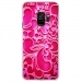 CRYSGALAXYS9ARABESQUEFUSHIA - Coque rigide transparente pour Samsung Galaxy S9 avec impression Motifs arabesque fushia