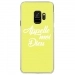 CRYSGALAXYS9DIEUJAUNE - Coque rigide transparente pour Samsung Galaxy S9 avec impression Motifs Appelle moi Dieu jaune