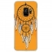 CRYSGALAXYS9REVEORANGE - Coque rigide transparente pour Samsung Galaxy S9 avec impression Motifs attrape rêve sur fond orang