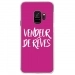 CRYSGALAXYS9VENDREVEFUSHIA - Coque rigide transparente pour Samsung Galaxy S9 avec impression Motifs vendeur de rêves fushia