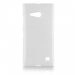 SOFTMETLUMIA735BLANC - Coque souple effet métallisé blanc pour Nokia Lumia 735 et Lumia 730