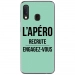 TPU0A40APEROTURQUOISE - Coque souple pour Samsung Galaxy A40 avec impression Motifs l'apéro recrute turquoise