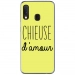 TPU0A40CHIEUSEJAUNE - Coque souple pour Samsung Galaxy A40 avec impression Motifs Chieuse d'Amour jaune