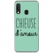 TPU0A40CHIEUSETURQUOISE - Coque souple pour Samsung Galaxy A40 avec impression Motifs Chieuse d'Amour turquoise