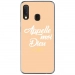 TPU0A40DIEUBEIGE - Coque souple pour Samsung Galaxy A40 avec impression Motifs Appelle moi Dieu beige