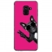 TPU0A8PLUS18CHIENVFUSHIA - Coque souple pour Samsung Galaxy A8-Plus 2018 avec impression Motifs chien à lunettes sur fond fush