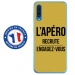 TPU0GALA70APEROOR - Coque souple pour Samsung Galaxy A70 avec impression Motifs l'apéro recrute or